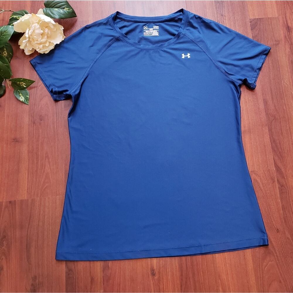 UNDER ARMOUR FITTED HEATGEAR BLUE SHORT SLEEVE L